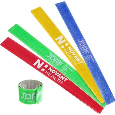 China CLASSIC Direct Promotional Cheap Sports Factory Direct PVC Snap Metal Snap Metal Slap Printed Reflective Wristband for sale