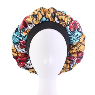 China Fashion indoor satin band hat hood home night sleep hair cap women soft dress cap loose comfortable wide casual luxury turbante for sale