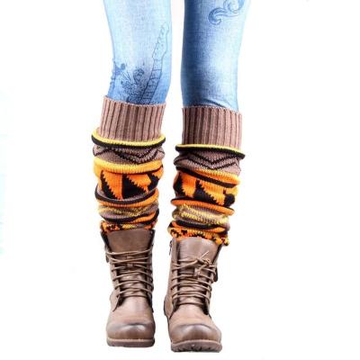 China 1Pc Women's QUICK DRY Winter Warm Boot Long Knock Knee Winter High Bohemian Knitted Leg Warmers Boots Acrylic Wool Cuffs Socks for sale