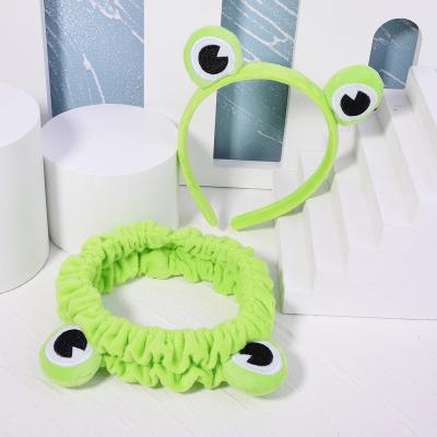 China Headbands Cute Frog Eyes Hairband Makeup Circle Plush Elastic Headbands Cute Girls Wash Face Women Girls Soft Hair Ribbon Accessories for sale