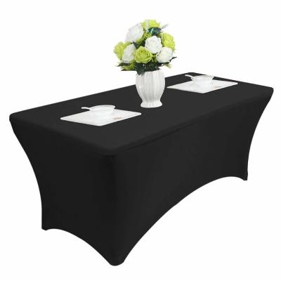 China High Stretch Cocktail Tablecloth 4ft 6ft 8ft Spandex Wedding Hotel Birthday Table Cover Buffet Cloth Table Cloth Decoration for sale