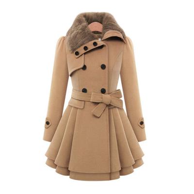 China Anti-Shrink Plus Size Women'S Coats,Autumn Winter Ladies Trench Long Fur Puffer Girls Coat Jacket For Women for sale