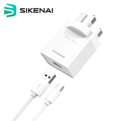 China Mobile Phone Charging Cable 18W Universal Charger Adapter UK Plug USB Fast Charger Sikenai for sale