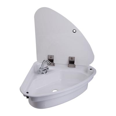 China Modern Triangular Acrylic Corner Wash Basin WC Bathroom Countertop Basin for sale