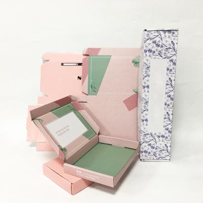 China Recyclable Cardboard Folding Parcel Packaging Delivery Partcel Customized Clothing Packag Pizza Caixa Kutu Caja Pink Paper Packing Box for sale