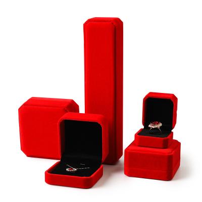 China Octagonal Flannel Jewelry Box Wedding Jewelry Joyero Franela Jewelry Box/Earring/Ring/Pendant/Chain Bracelet/Necklace/Anklet/Brooch Jewelry Flannel Velvet Rings Necklaces Bride luxury of earrings for sale