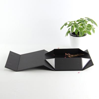 China Recycled Materials Black Cardboard Paper Folding Magnetic Boxes With Lid Simple Luxury Packaging Custom Shoes Doos Cardboard Magnet Gift Announcement Box for sale