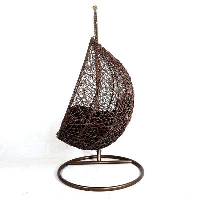 China Super Comfortable Adult Indoor Outdoor Indoor Outdoor Rattan Wicker Patio Garden Baby Kids Egg Basket Swing Hanging Chair with Metal Stand for sale