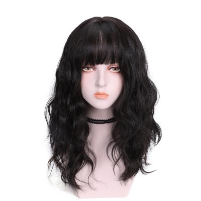 China 2021 New Wholesale Matte High Temperature Colored Chemical Fiber Hair Synthetic Hair Wigs With Bang for sale