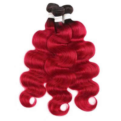 China Body Wave SENS Brazilian Straight Red Hair Bundles 1B 99J/Burgundy Hair Weave Bundles Remy Hair for sale