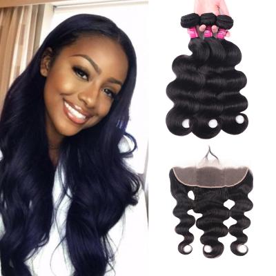 China Smooth Gently Shedding Deep Barely SENSE 10A Brazilian Virgin Hair Body Wave 3 Bundles With Closure, 100% Unprocessed Virgin Hair Bundles for sale