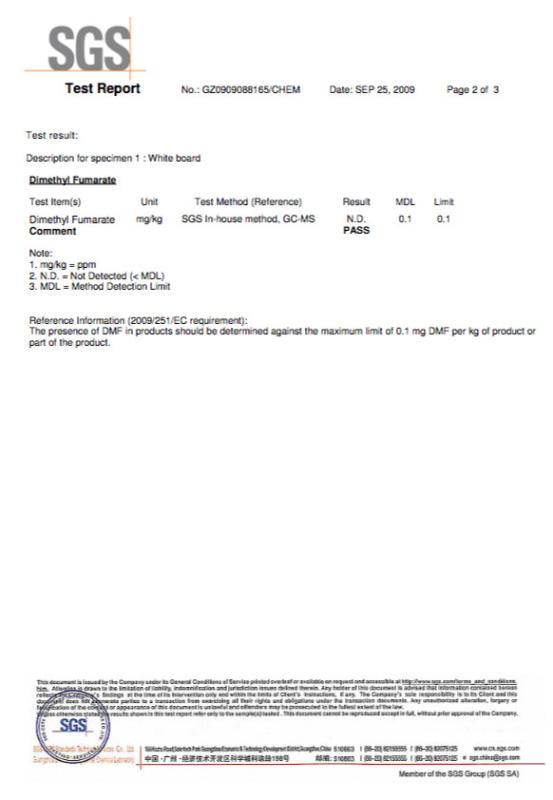 SGS report - Wellarbian & Brothers CO,.LTD