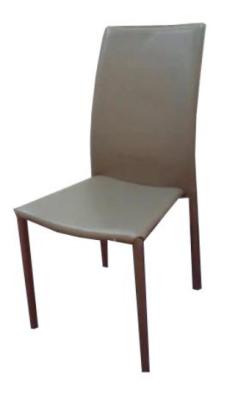 China Hard PVC Leather French High Backed Dining Chairs Brown 44 x 59.5 x 95cm for sale