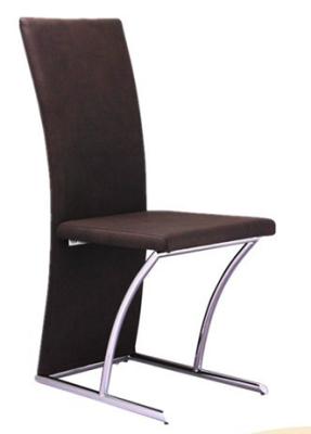 China PU Antique Comfortable Tall Back Dining Chairs With Chrome Legs for sale