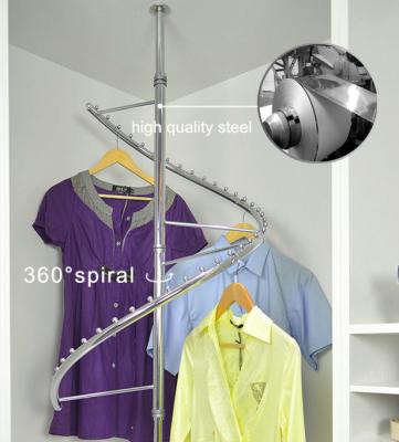 China 360° Rotating Foldaway Coat Hanger Stand Stainless Steel For Hanging Clothes for sale