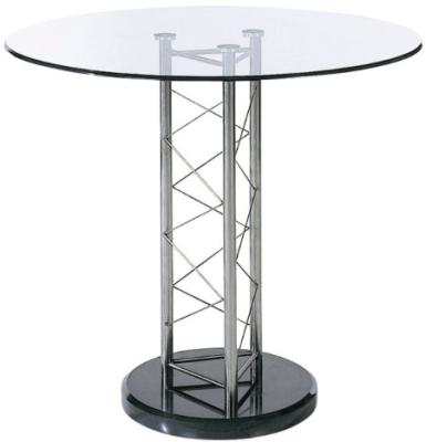 China Tall Lounge Modern Glass Bar Table Tempered Glass Top Corner Table for sale