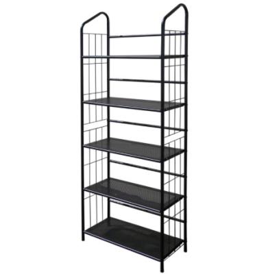 China Powder Coating Chrome Plated Metal Frame Bookshelf Black For Library for sale