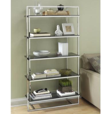 China Durable Contemporary Metal Shelf Rack Silver For Book Display for sale