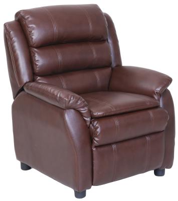 China Brown Contemporary Leather Sofa / Comfortable Children Sofa with PU Covered for sale