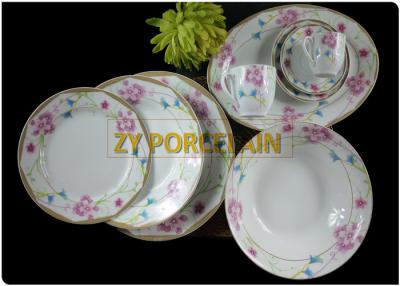 China 44 Piece Pink Colored Round Dinnerware Sets Collections For Party Kitchen Dinner for sale