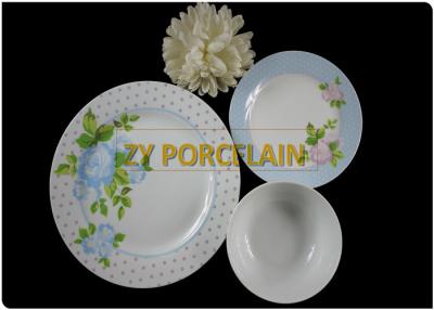 China 12 Piece Blue Spotted Round Ceramic Tableware Set  UK Market Passed Pb And Cd Test for sale