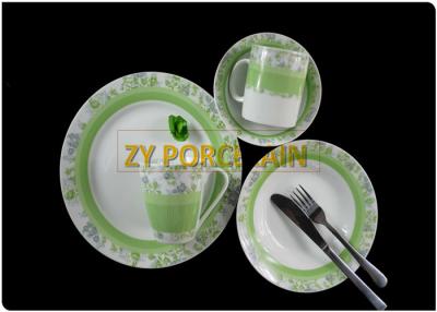 China Natural Fresh Green Ceramic Round Dinnerware Sets Decorative AB Grade for sale