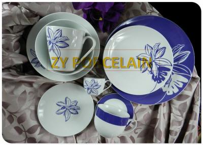 China A placa dada forma cupê insípido, borda da porcelana do projeto que janta utensílios de mesa ajusta a fantasia à venda