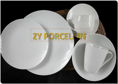 China Lucerne White 24 Piece Coupe Dinnerware Set No Harmful Heavy Metal Made Manually for sale