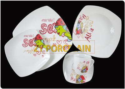 China Fashion Style Square Shaped Dinnerware , Easy To Clean Square Everyday Dishes 100% Food Safe for sale