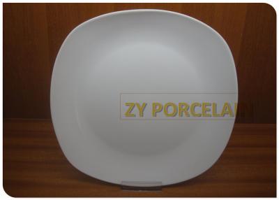 China Square 10.5 inch Ceramic white dinner plates bulk for sale