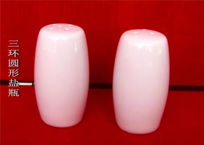 China Round Shaped Ceramic Salt And Pepper Shakers Set Elegant Decal Designs Restaurant Tableware for sale