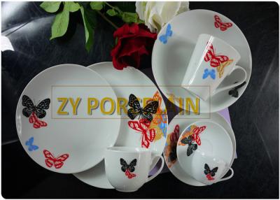 China Alkali - Resistant Coupe Dinnerware Sets Black & Red Eco-friendly Lead - Free for sale