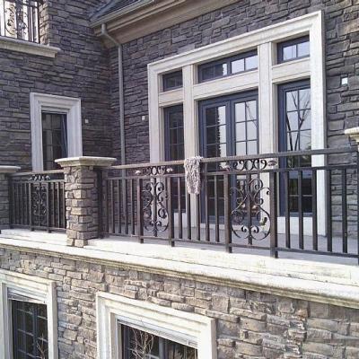 China Decorate balcony iron railings and outdoor handrails in gold color OM-089 for sale