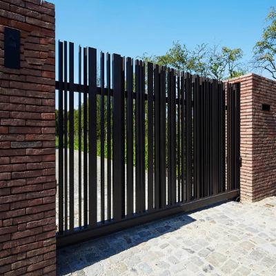 China Easily Assembled Artistic Metal Driveway Sliding Gate Made Of Angle Steel for sale