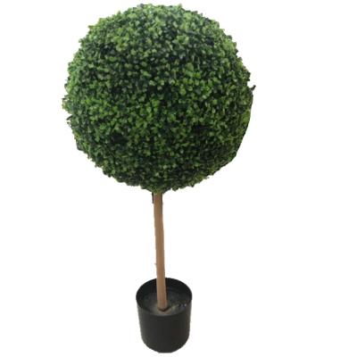 China 90CM High Quality Custom Size High Quality Plant Boxwood Topiary Artificial Topiary Ball In Black Pot for sale