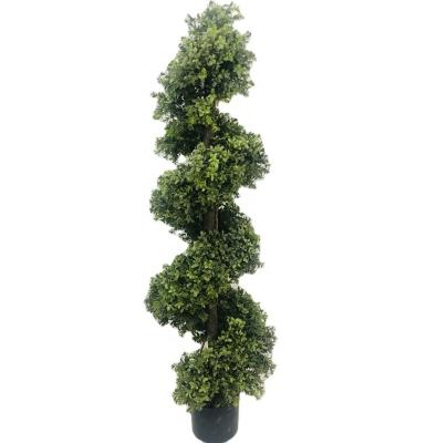 China Contemporary Top Selling 150CM Artificial Spiral Topiary Trees Topiary Artificial Boxwood for sale