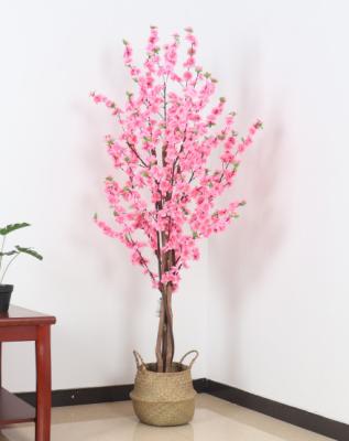 China High simulation silk flower tree and custom made artificial tree 168CM height peach blossom tree peach blossom flower high quality material for sale