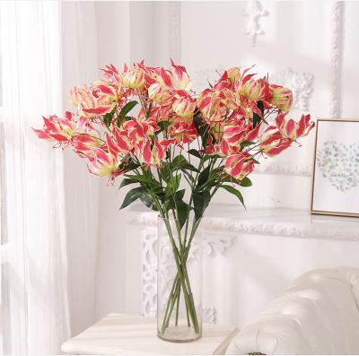 China Party/festival/artificial flower Lily Flower lifelike de blanca home decoration/wedding/garden decoration 6 heads Lilium for events for sale