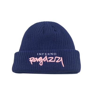 China New 2023 Cable Beanie Hat Custom Logo Thick Warm Knitted Unisex Skullcap for sale