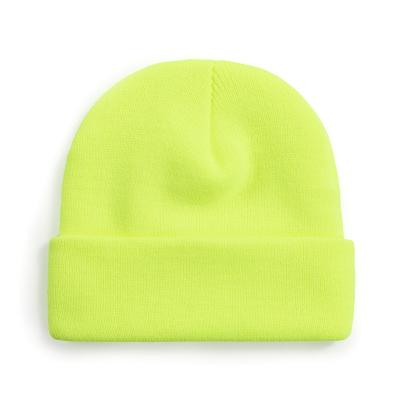 China 2023 Wholesale Winter COMMON Cheap Daily Warm Hat For Man And Woman Classic Custom Acrylic Slouch Logo Knit Cuff Beanie for sale