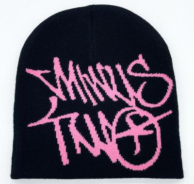 China Jacquard JOINT Logo Beanie Hats Unisex Knitted Custom Cheap Promotional Winter Hats for sale