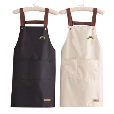 China Simple Custom Printed Promotional Kitchen Logo Cotton Cleaning Aprons for sale