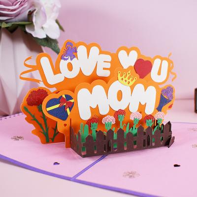 China Automatic Wholesale Europe Factory Mom Gift Vouchers 3D Love Mother's Day Gift Idea Greeting Cards You for sale