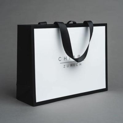 China Recycled Materials Custom Shopping Bag Luxury Paper Part Closed Top Gift Bag for sale