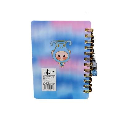 China Office Custom Leather Loose-leaf Spiral Stationery Notebook Low Price Leather Kawaii Logo Hard Cover Notebook Spiral Notebook for sale