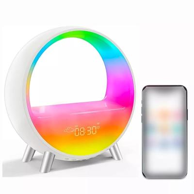 China Antique Style Dropshipping Charger Luxury Bedside Smart LED Table Lamp Portable Coffee Table Sense Light Wake Up Light Alarm Clock for sale