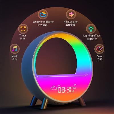 China Modern Color Changing Lamp LED Decorative Light Smart Alarm Clock Remote Connect Blueteeth Speaker Nine Lighting Effects APP Connect Smart Control for sale