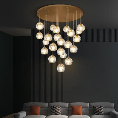 China Support Customized Wholesale Hot Selling Minimalist Loft Retro Net Red Luxury Stairwell Led Wall Lamp Long Chandelier Decor Led Hanging Lamp for sale