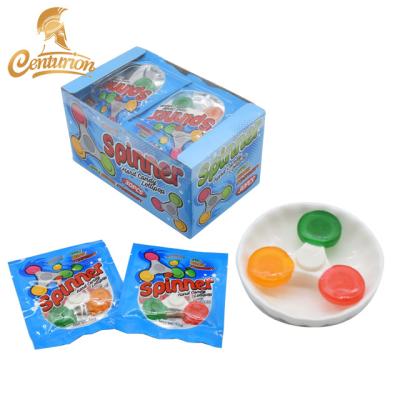 China 2020 New Candy Spinner Normal Lollipop Toy Fruit Filled Hard Candy for sale