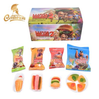 China Wholesale Factory Price Natural Fruit Flavor Halal Soated Hamburger Candy Pizza Gummy for sale